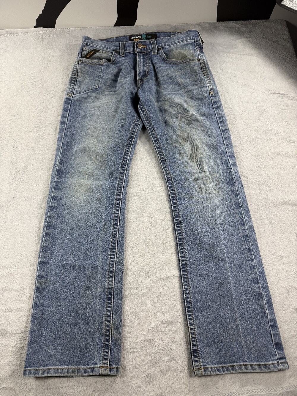 ARIAT M7 Rebar Slim Straight Leg Jeans Men's 32x32 Blue Denim Workwear